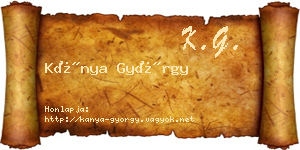 Kánya György névjegykártya