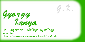 gyorgy kanya business card